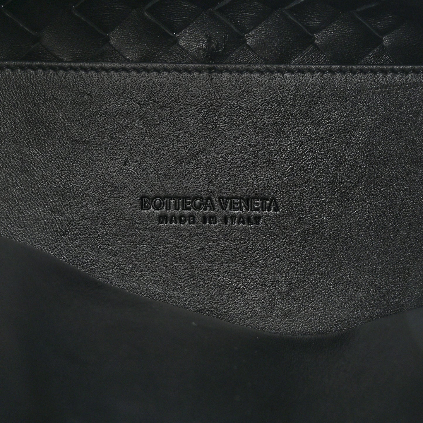 Nappa Intrecciato Small Andiamo With Chain Shoulder Bag Black