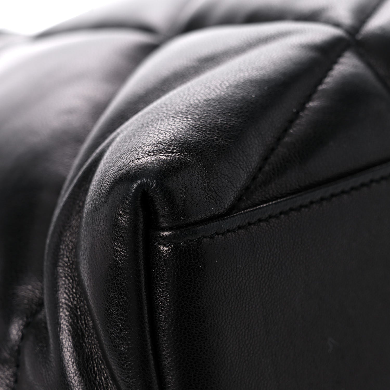 Saint Laurent Lambskin Quilted Medium Loulou Puffer Monogram Chain Satchel Black 9 of 15