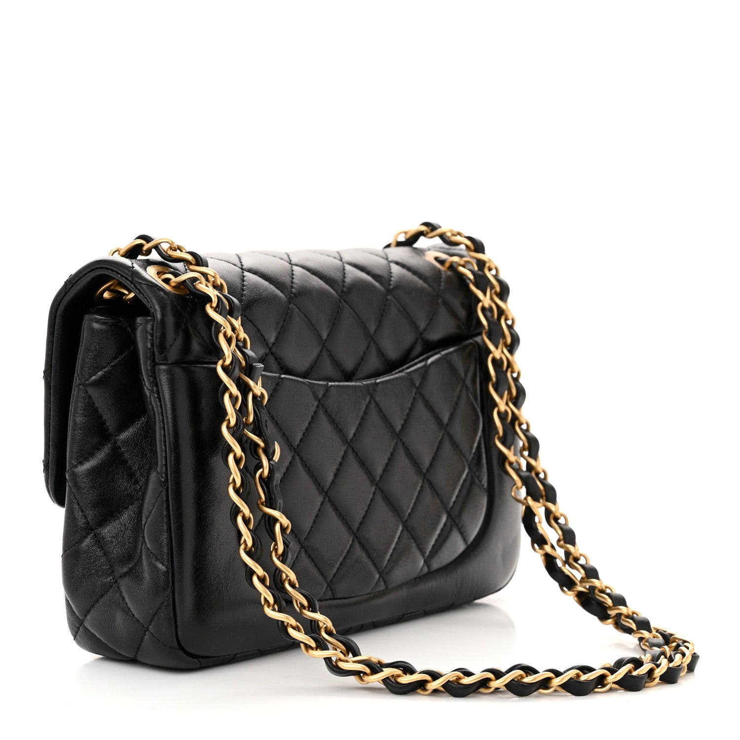 Chanel Shiny Lambskin Quilted Small Daily Friend Flap Black 3 of 10