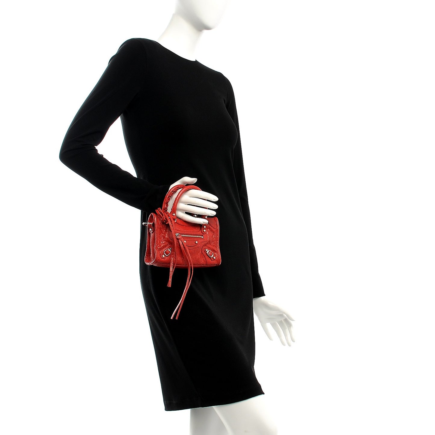 Agneau Classic Silver Hardware Nano City Rouge Groseille