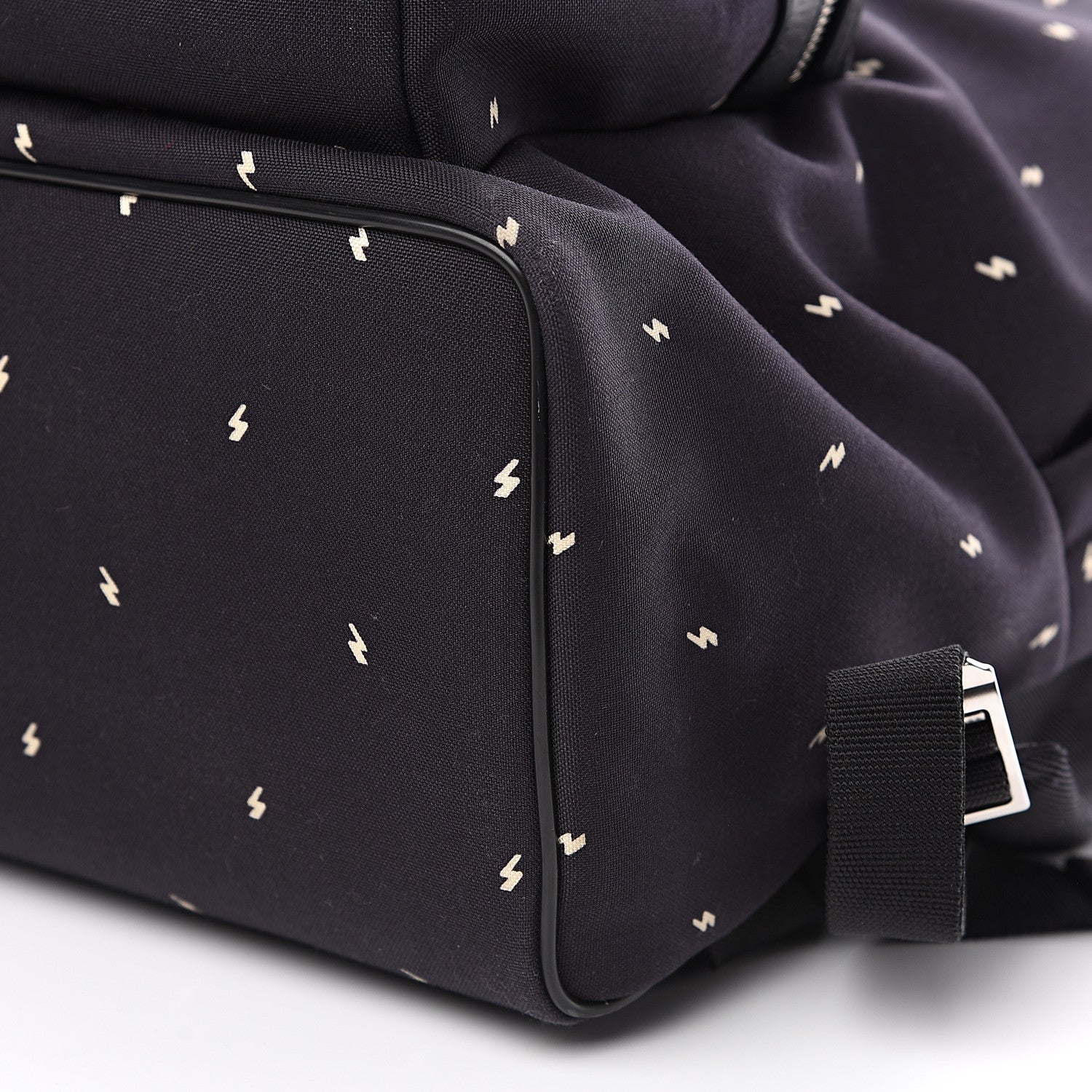 Saint Laurent Canvas Lightning Bolt City Backpack Navy 10 of 10