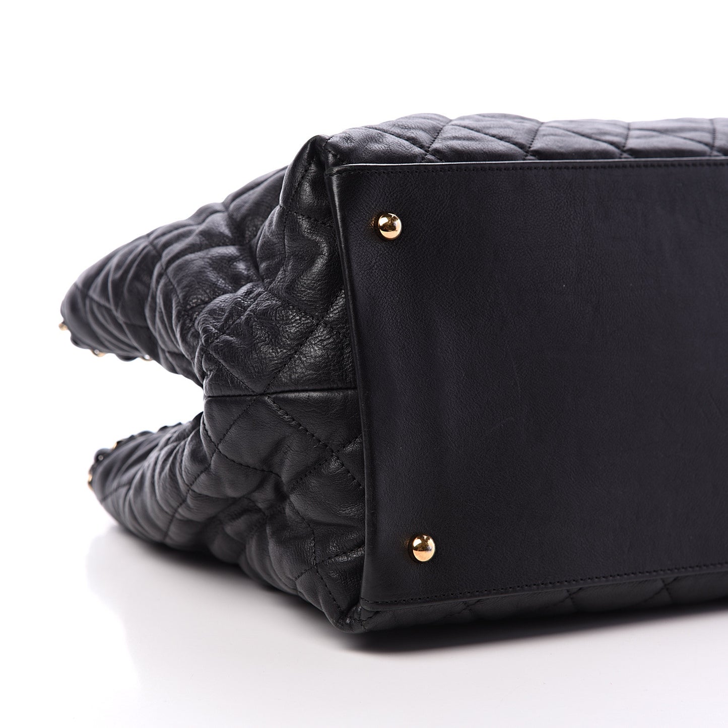 Calfskin Quilted Small Chain Me Tote Black