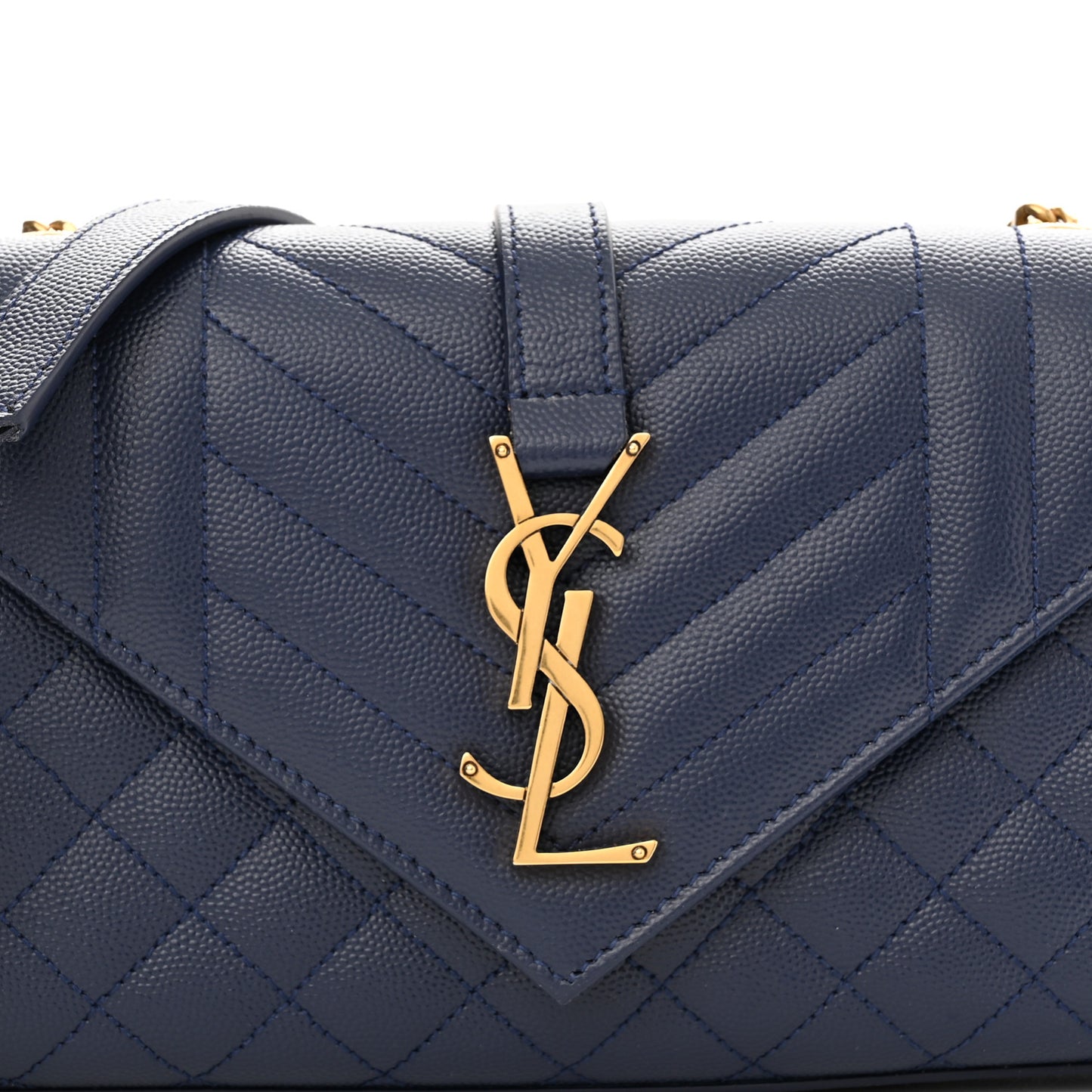Grain De Poudre Textured Mixed Matelasse Triquilt Small Monogram Satchel Blue