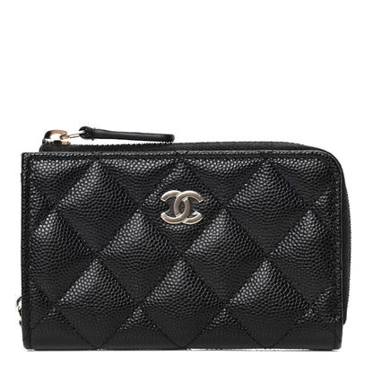 Chanel Caviar Quilted Zipped Key Holder Case Black 1 of 4