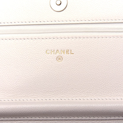 Chanel Caviar Quilted Wallet On Chain WOC White 6 of 13