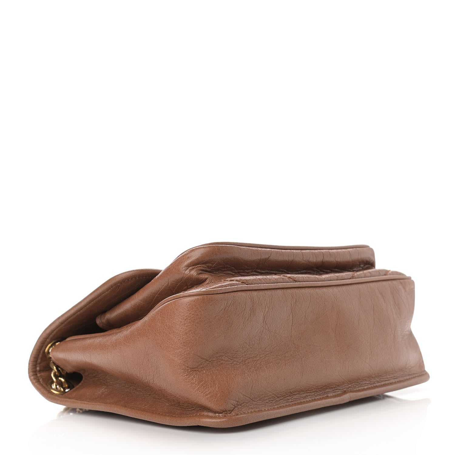 Saint Laurent Crinkled Calfskin Matelasse Monogram Medium Niki Chain Satchel Caramel 4 of 14