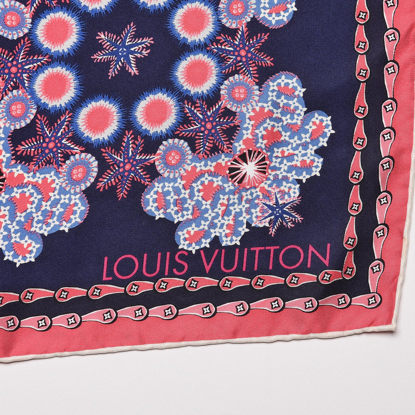 Silk Coral Scarf Indigo