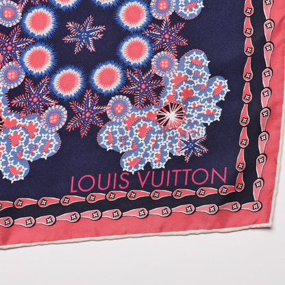 Louis Vuitton Silk Coral Scarf Indigo 3 of 4