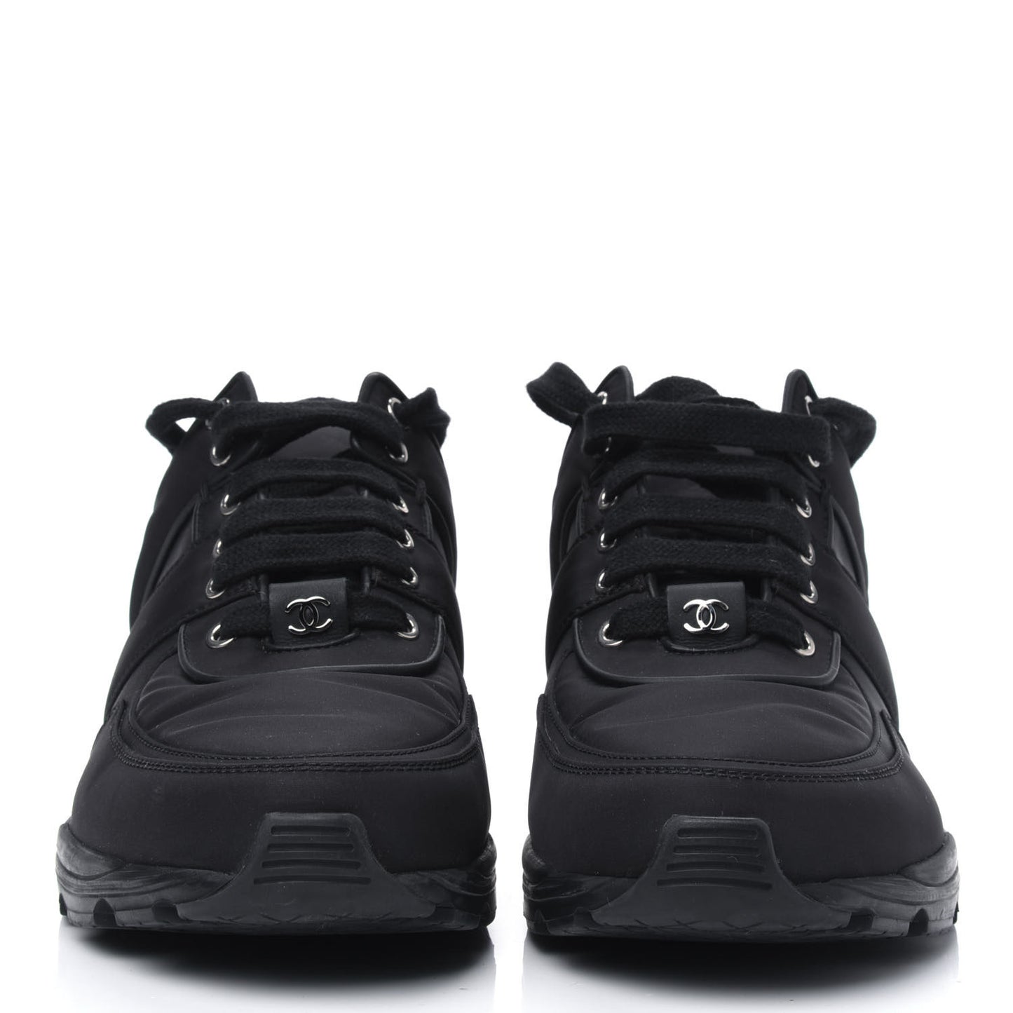 Calfskin CC Sneakers 39.5 Black White
