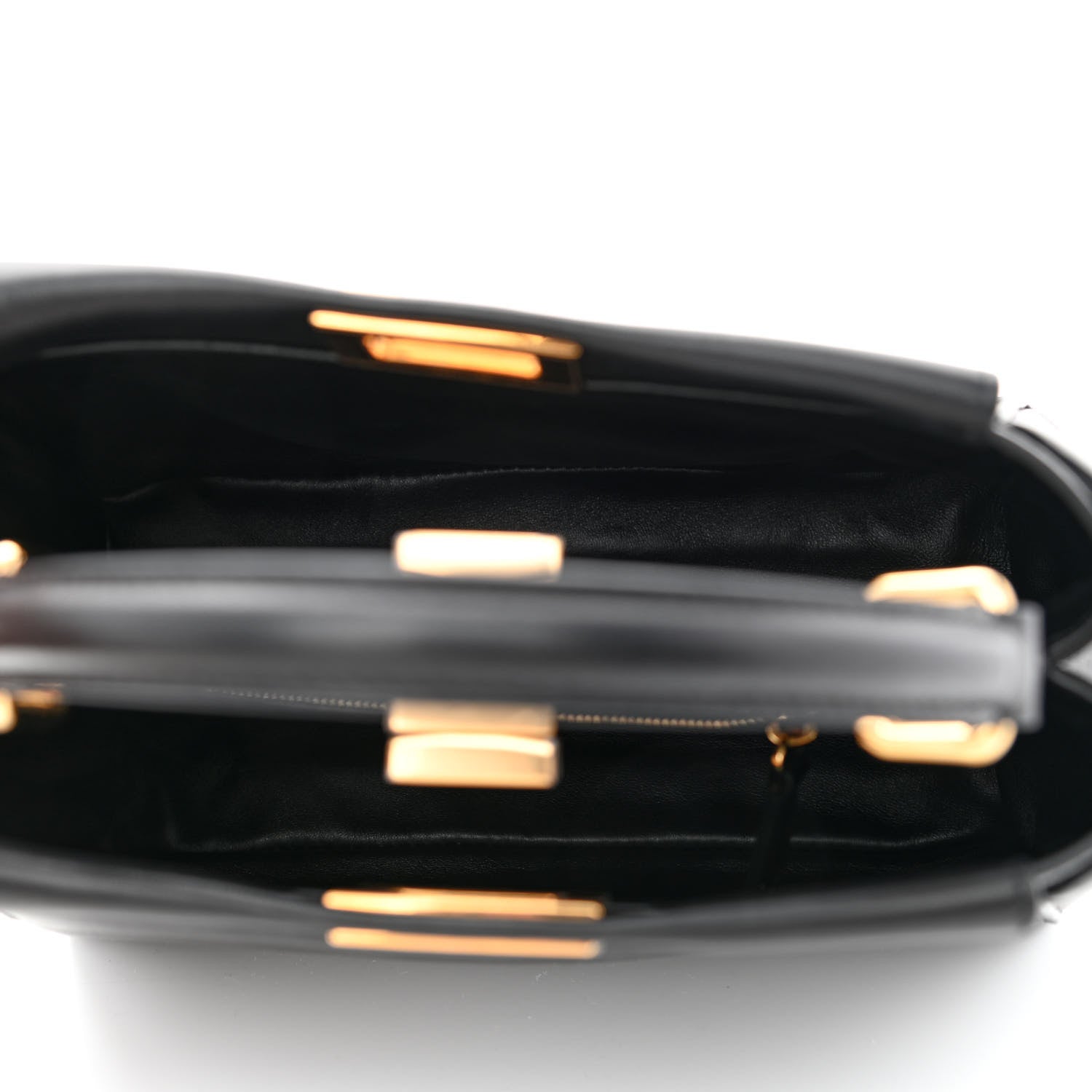 Fendi Nappa Mini Peekaboo Iconic Satchel Black 5 of 10