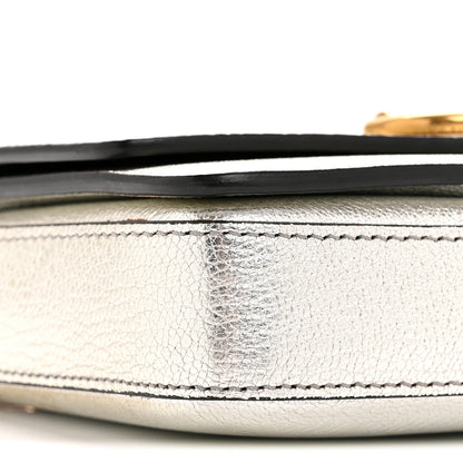 Burberry Metallic Hayes Goatskin D-Ring Mini Bag Silver 8 of 11