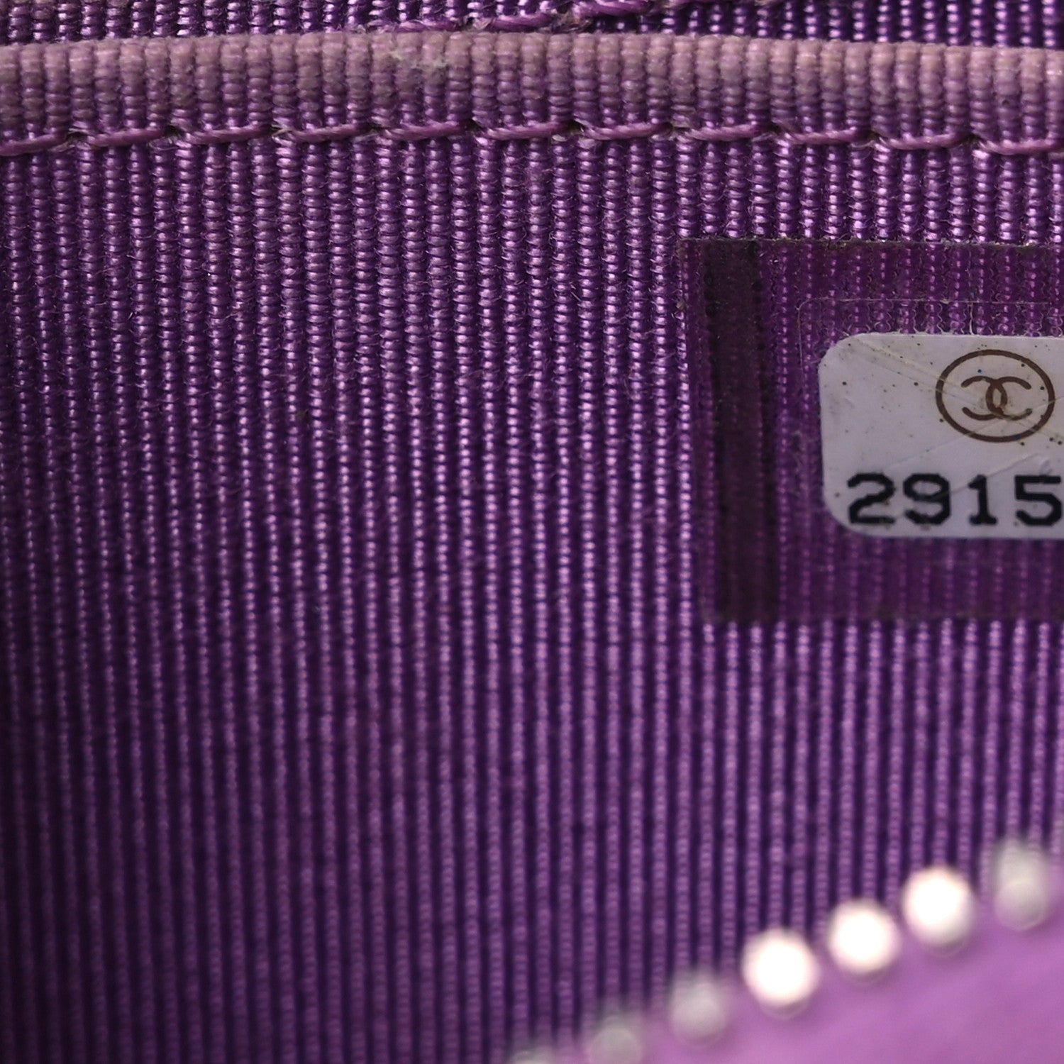 Chanel Lambskin Quilted Zip Around Coin Purse Wallet Purple