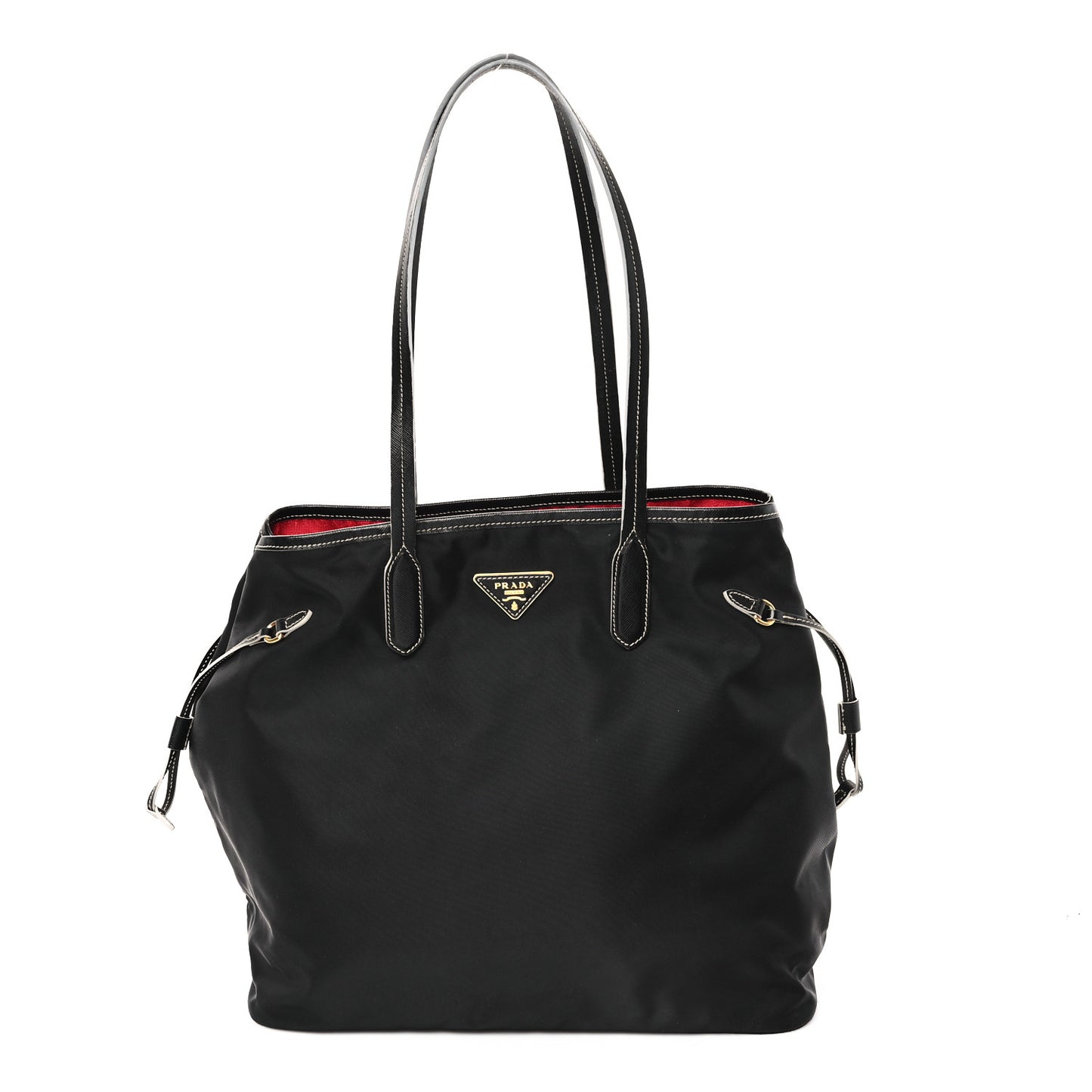 Tessuto Nylon Saffiano Shopping Tote Black