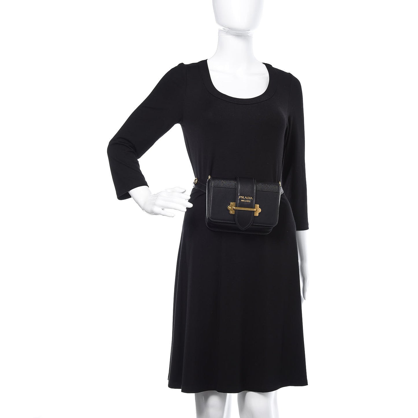 Saffiano City Calf Cahier Belt Bag Black