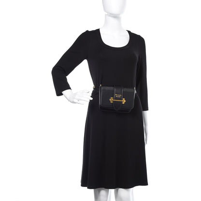 Prada Saffiano City Calf Cahier Belt Bag Black 2 of 11