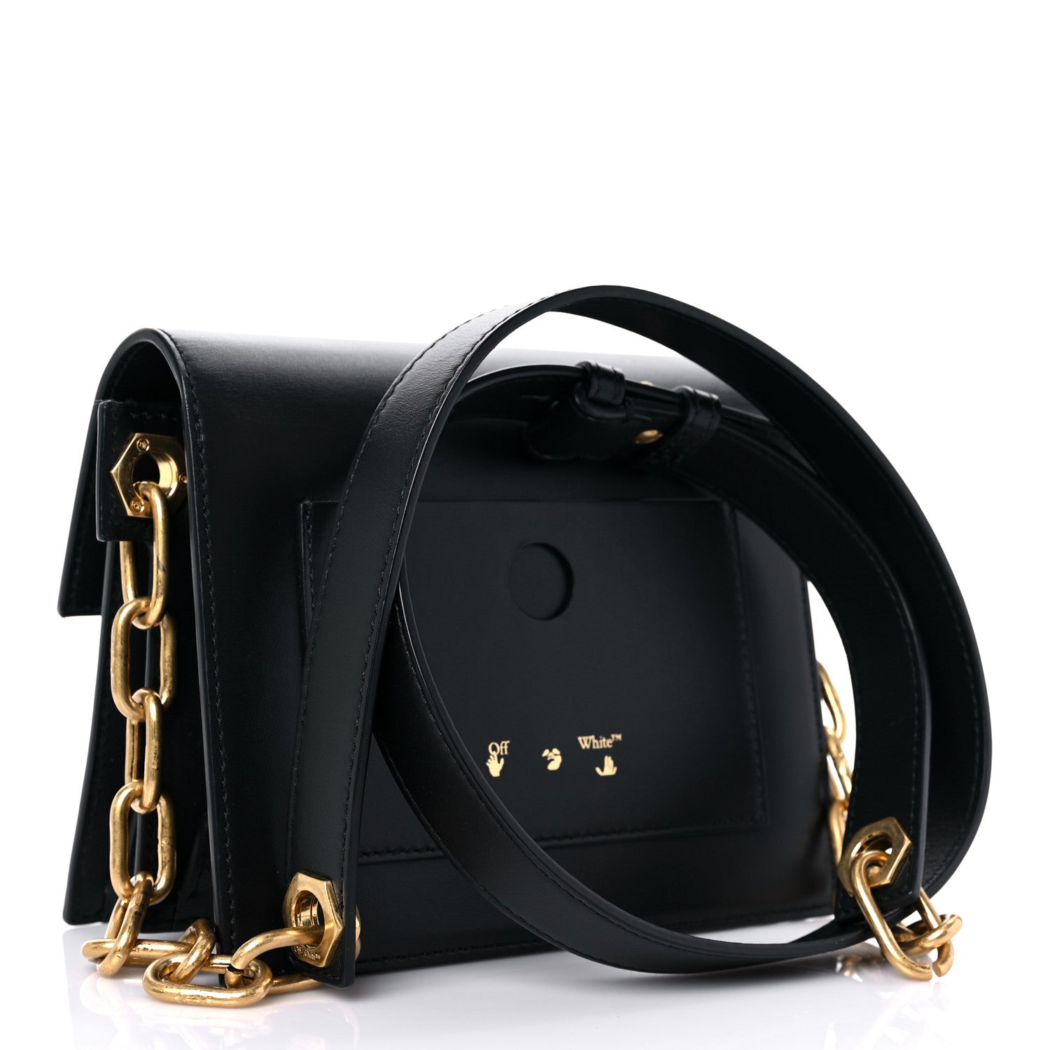 Off-White Calfskin 3D Nail Logo Shoulder Bag Black 2 of 16