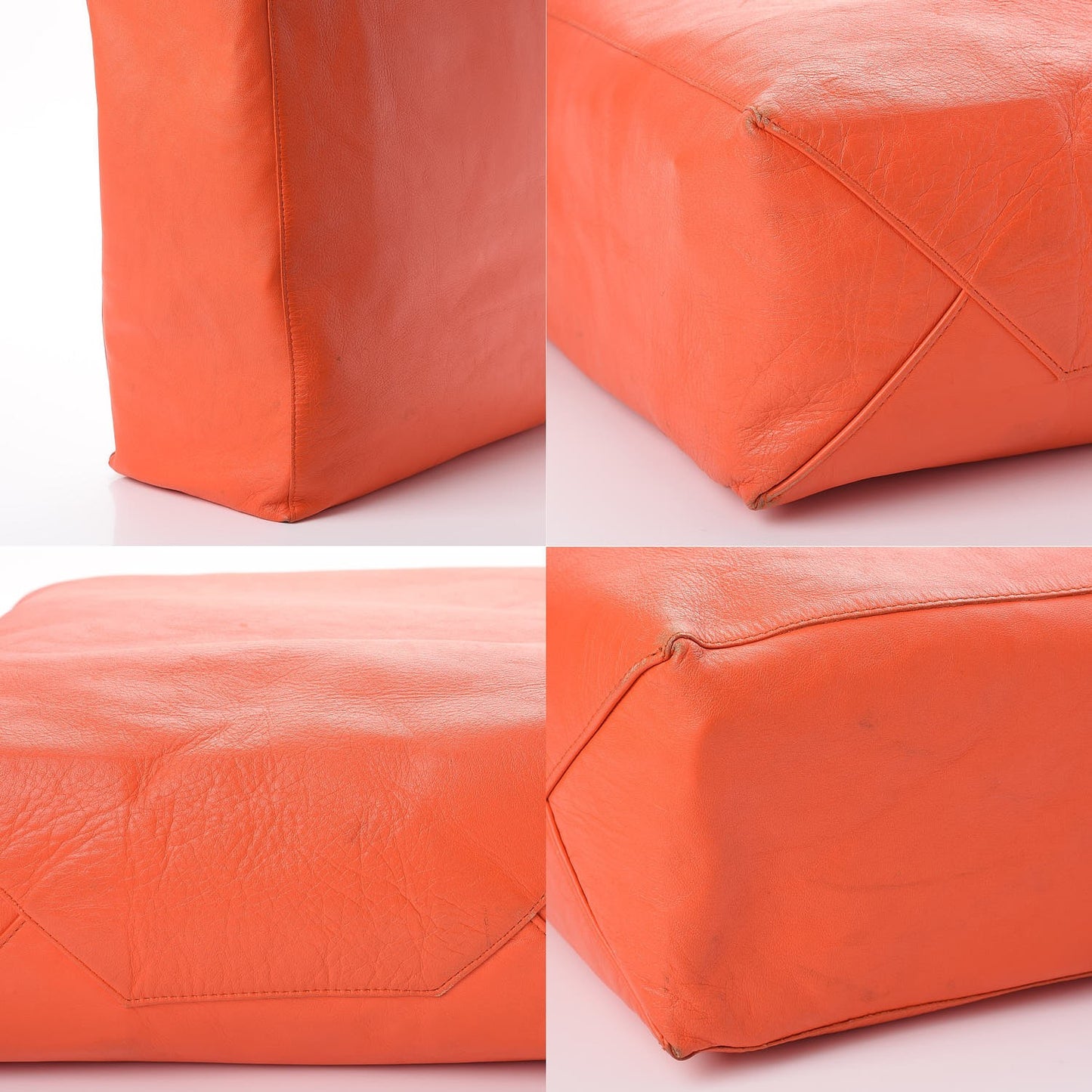 Smooth Lambskin Vertical Cabas Bag Orange