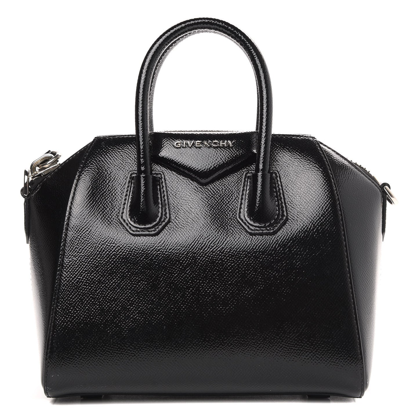 Textured Patent Calfskin Mini Antigona Black