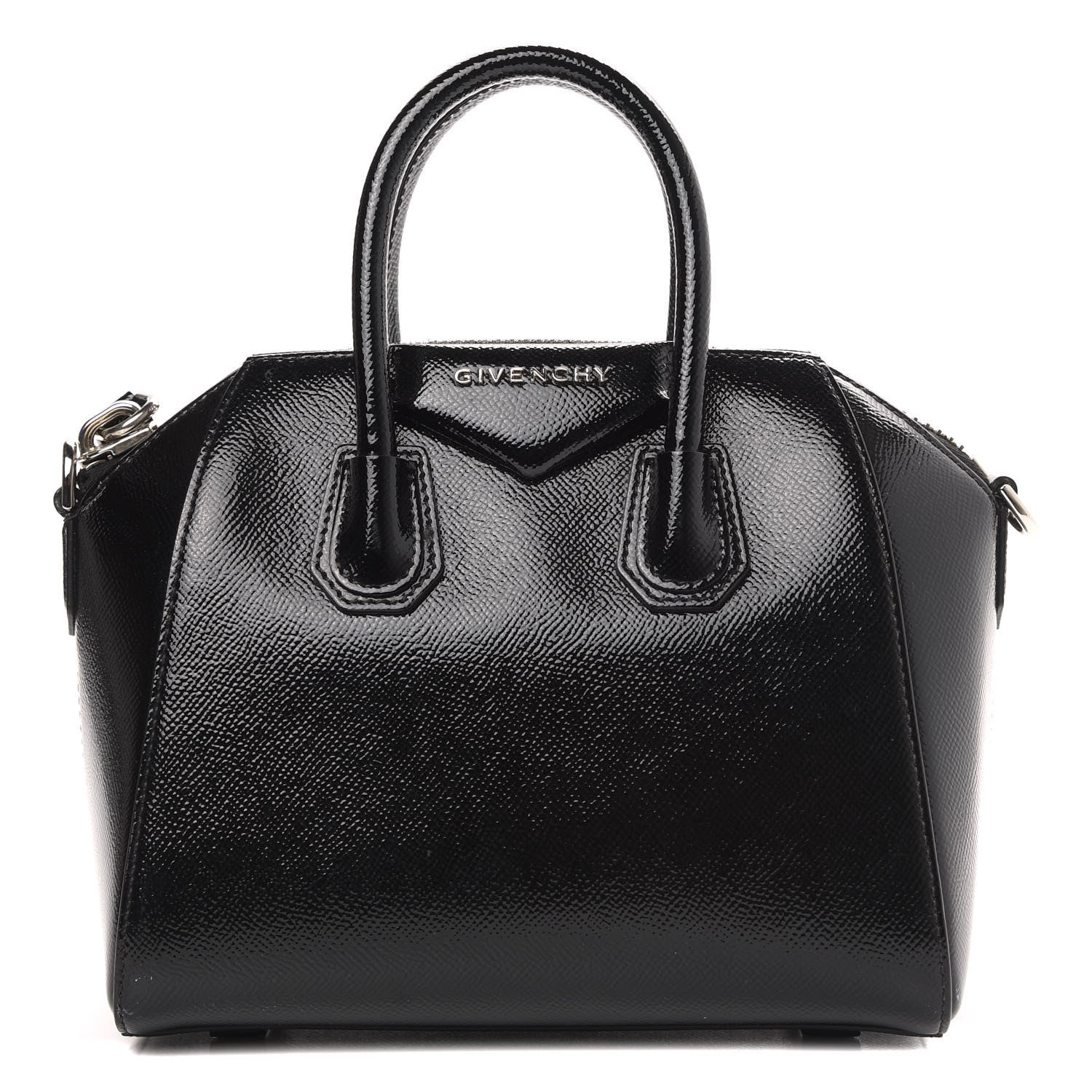 Givenchy Textured Patent Calfskin Mini Antigona Black 1 of 11