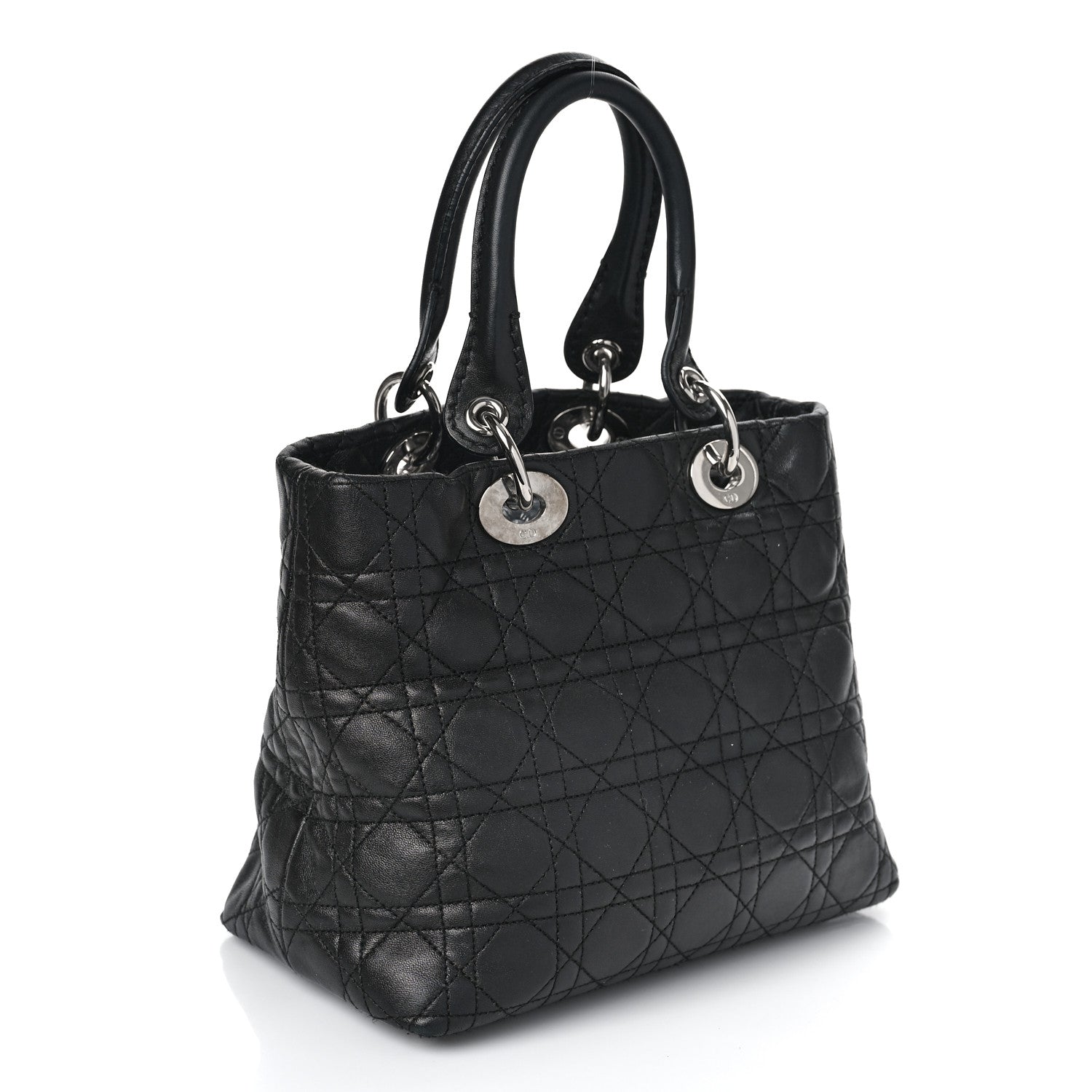 Christian Dior Lambskin Cannage Small Soft Lady Dior Tote Black 2 of 7