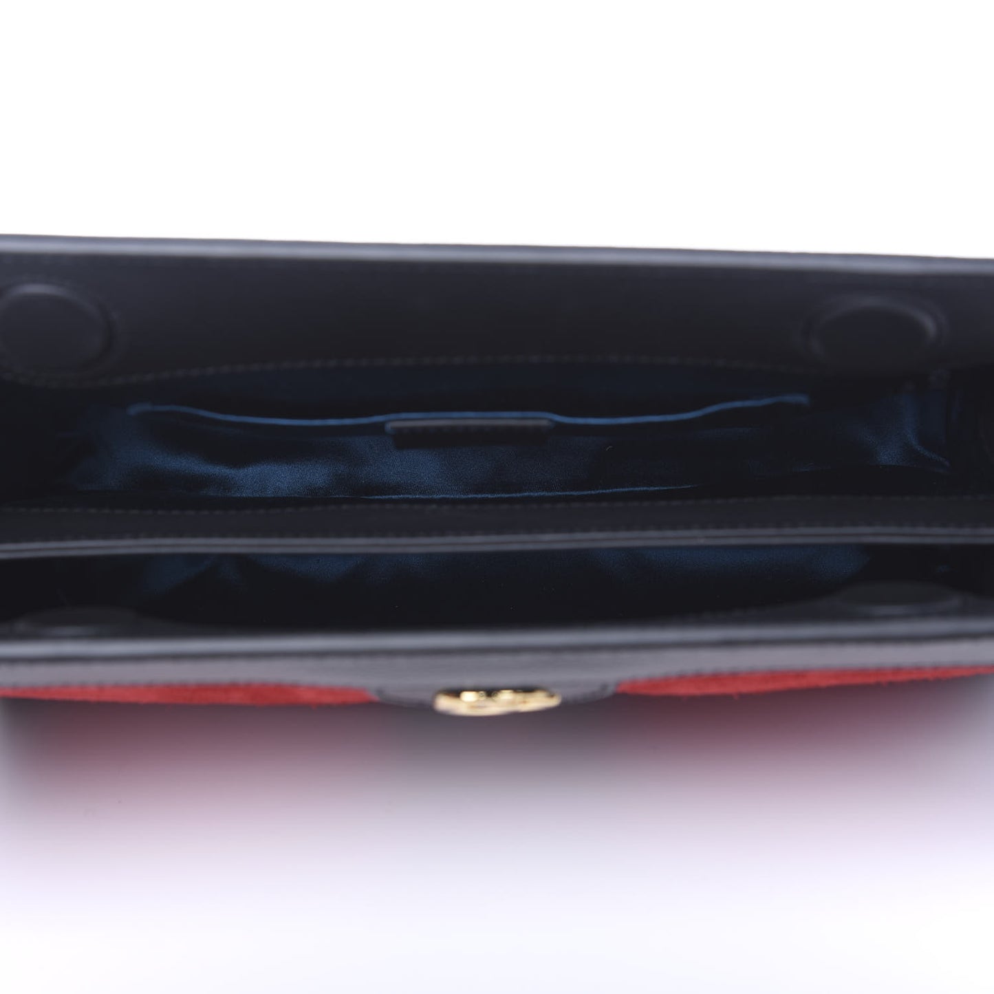 Suede Patent Web Small Ophidia Chain Shoulder Bag Hibiscus Red Black