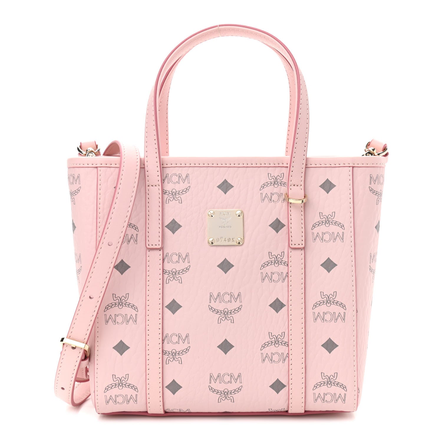 MCM Visetos Mini Toni Shopper Tote Light Pink 1 of 11