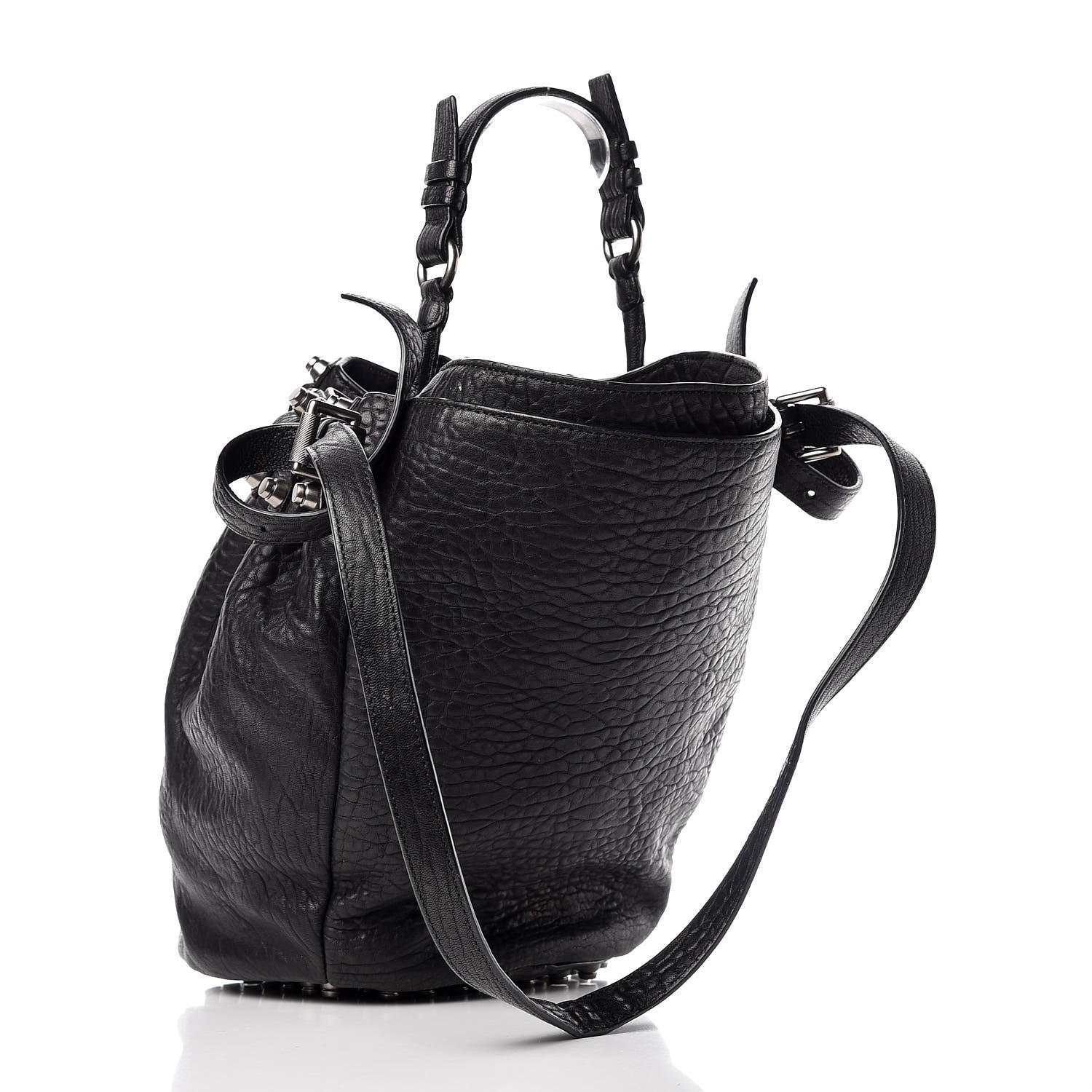 Alexander Wang Pebbled Lambskin Diego Bucket Black Nickel Hardware 4 of 16