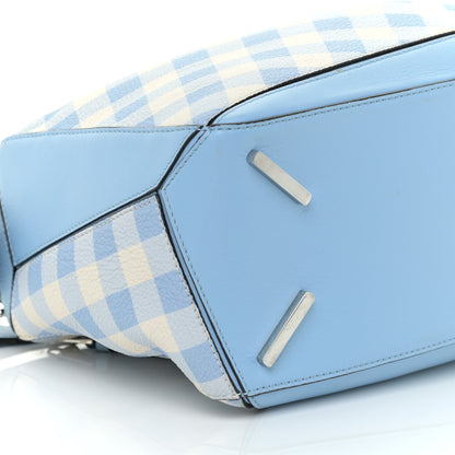 Loewe Calfskin Gingham Puzzle Bag Soft Blue 4 of 7