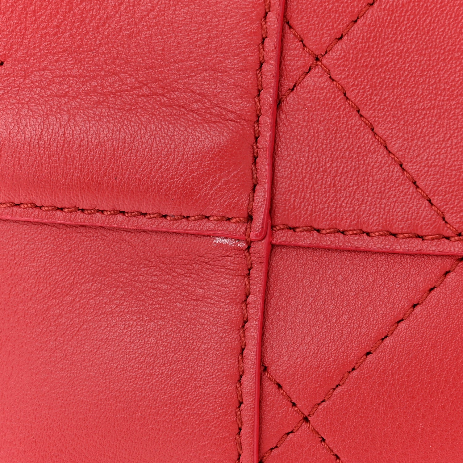 Chanel Calfskin Stitch Medium Ring My Bag Shopping Tote Red 11 of 13