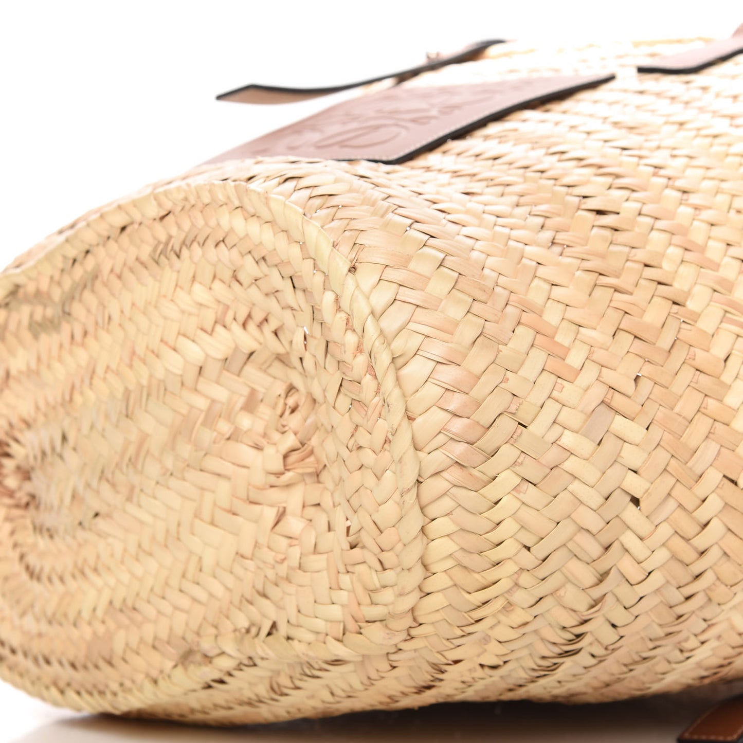 Raffia Medium Basket Tote Bag Natural Tan