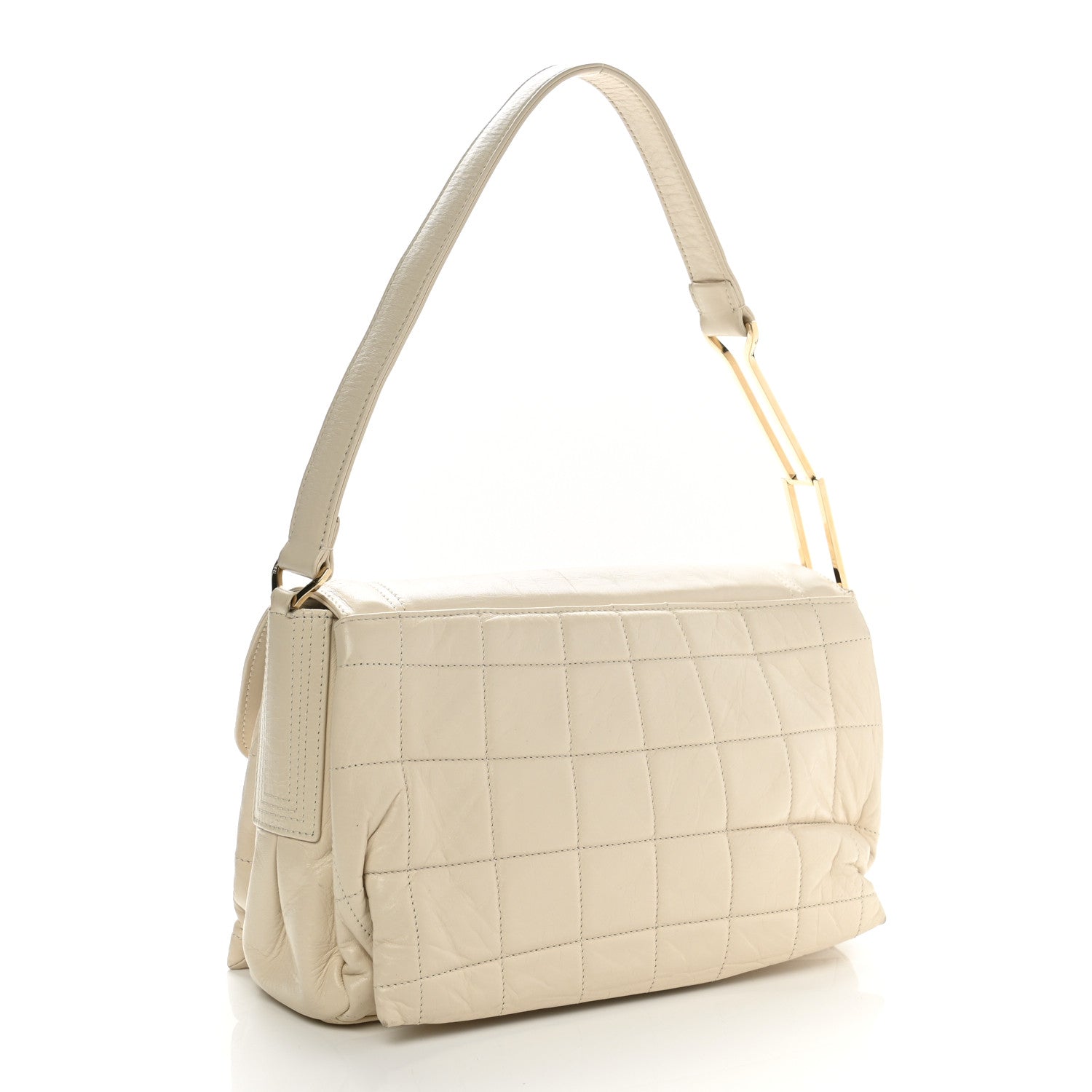 Chanel Lambskin Chocolate Bar Shoulder Bag White 3 of 13