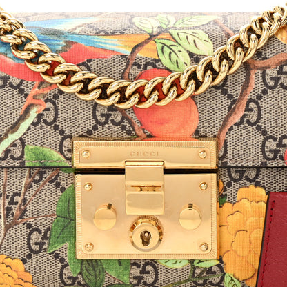 Gucci GG Supreme Monogram Tian Small Padlock Shoulder Bag Beige Multicolor New Acero 8 of 11