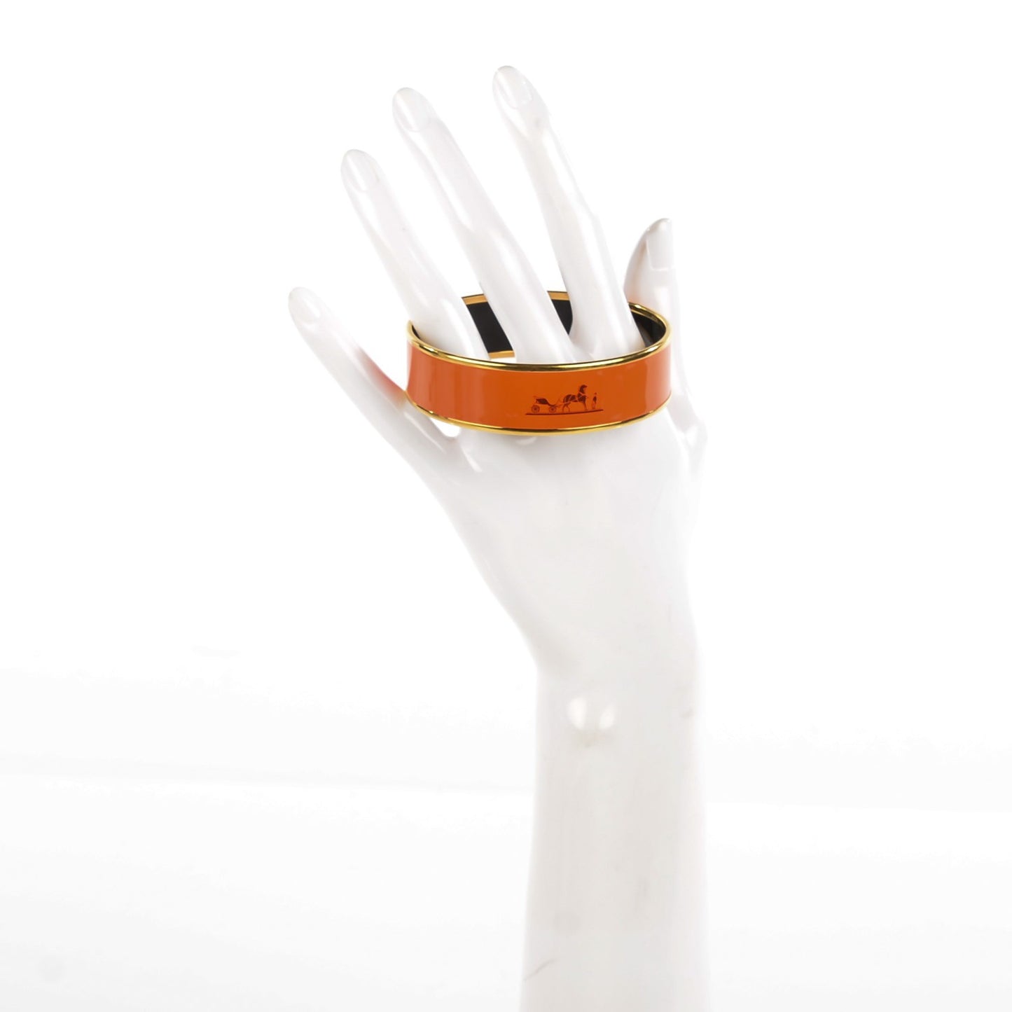 Enamel Printed Caleche Wide Bracelet 70 Orange
