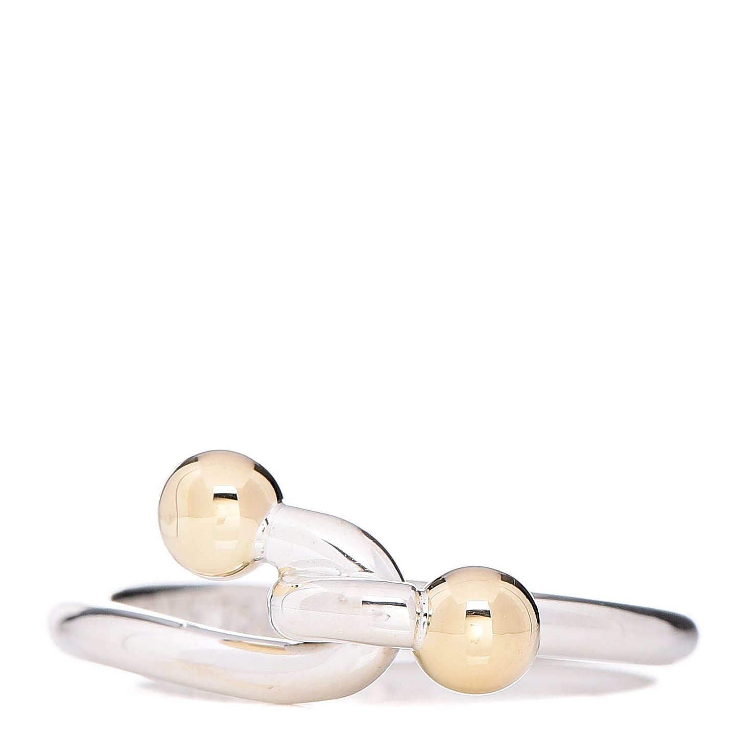 Sterling Silver 18K Yellow Gold Twist Knot Ball Ring 50 5.5