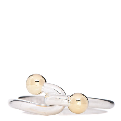 Tiffany Sterling Silver 18K Yellow Gold Twist Knot Ball Ring 50 5.5 1 of 5
