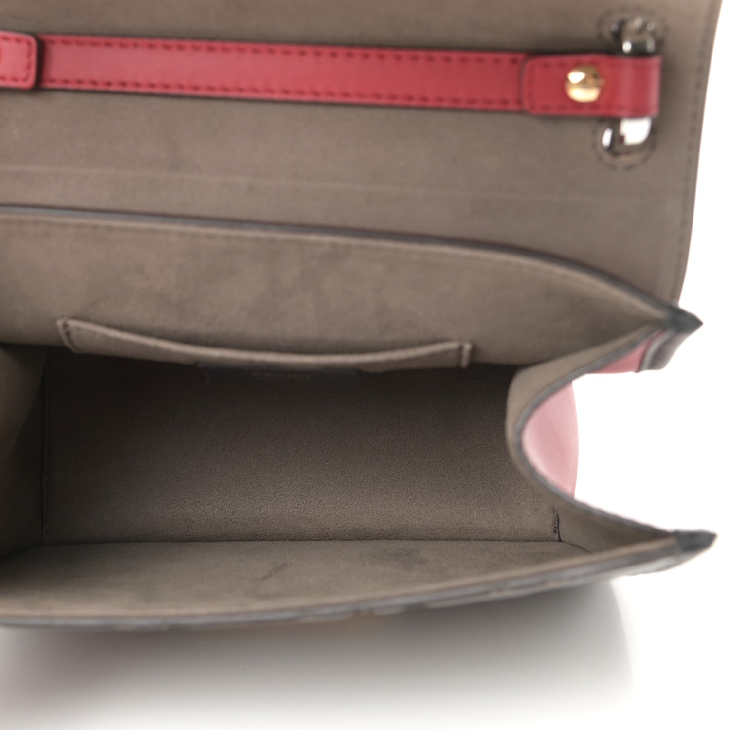 Fendi Vitello Century F is Fendi Bi-Color FF 1974 Embossed Small Kan I Shoulder Bag Fragola Maya Black 5 of 10