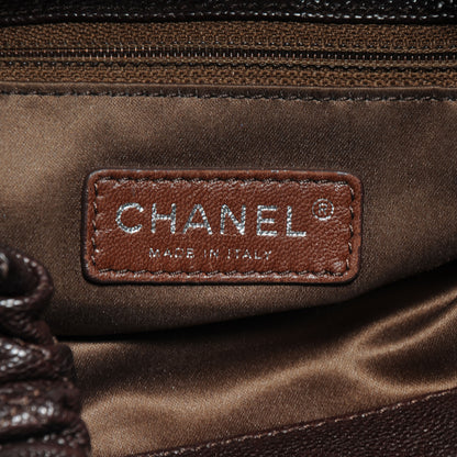 Chanel Distressed Glazed Caviar Quilted Large Elastic Tote Brown 6 of 7