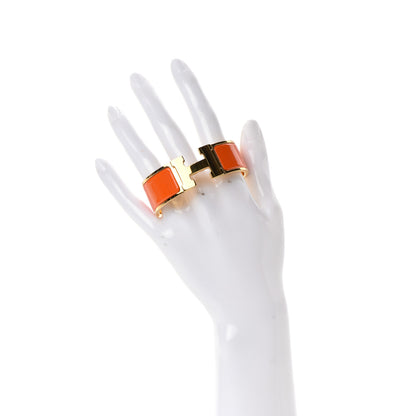 Hermes Enamel Wide Clic Clac H Bracelet PM Orange 2 of 4