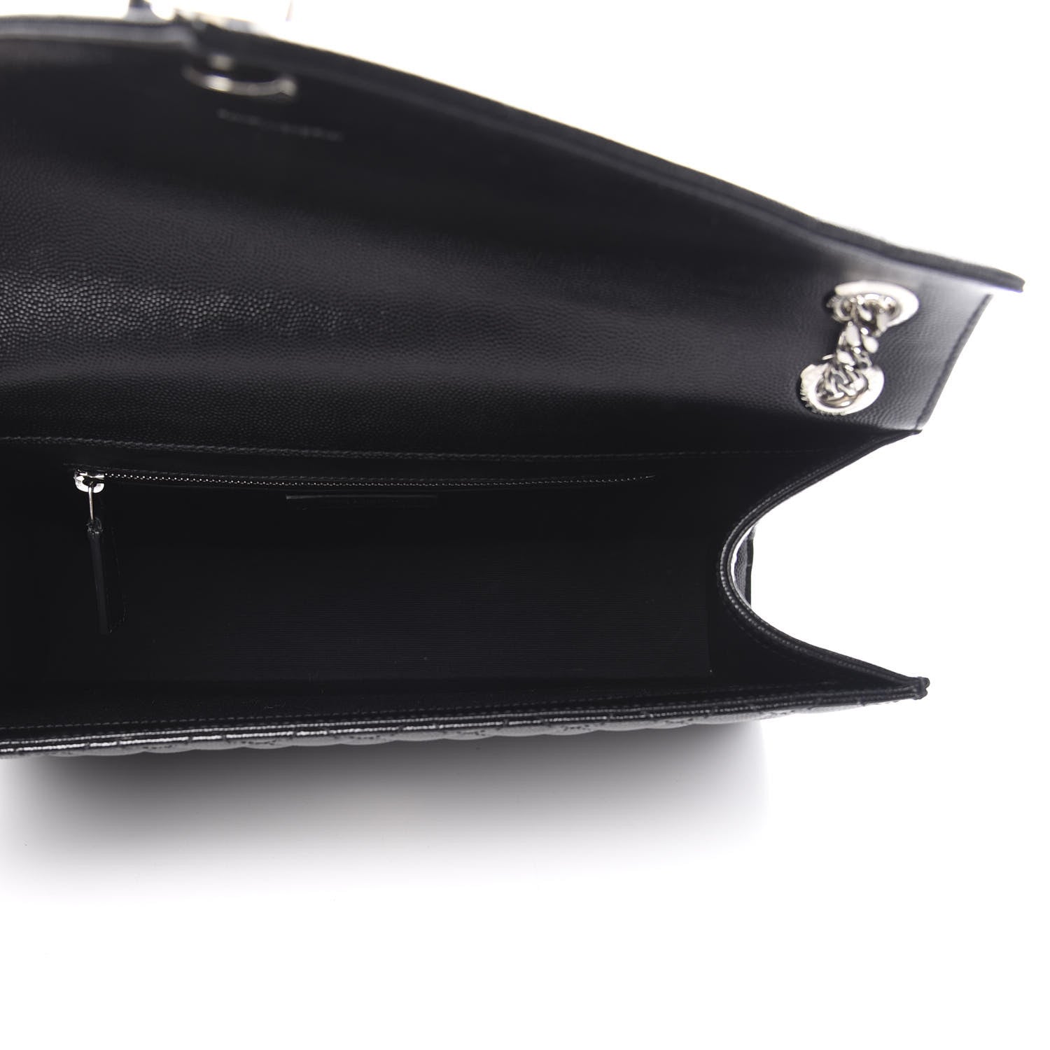 Saint Laurent Grain De Poudre Textured Mixed Matelasse Large Triquilt Monogram Satchel Black 5 of 12