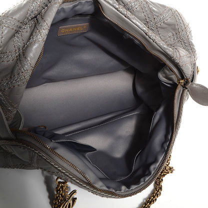 Chanel Calfskin Quilted Stitch Triptych Tote Grey 5 of 7