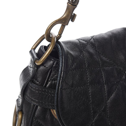 Christian Dior Lambskin Cannage Flap Bag Black 11 of 12