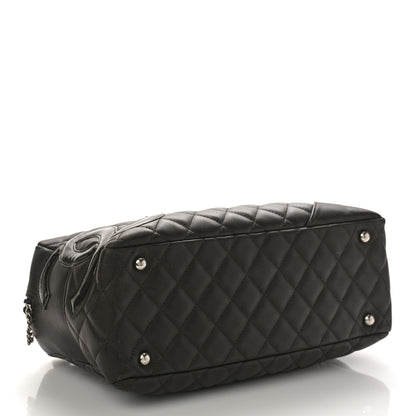 Chanel Calfskin Quilted Cambon Large Bowler Dark Brown 4 of 10