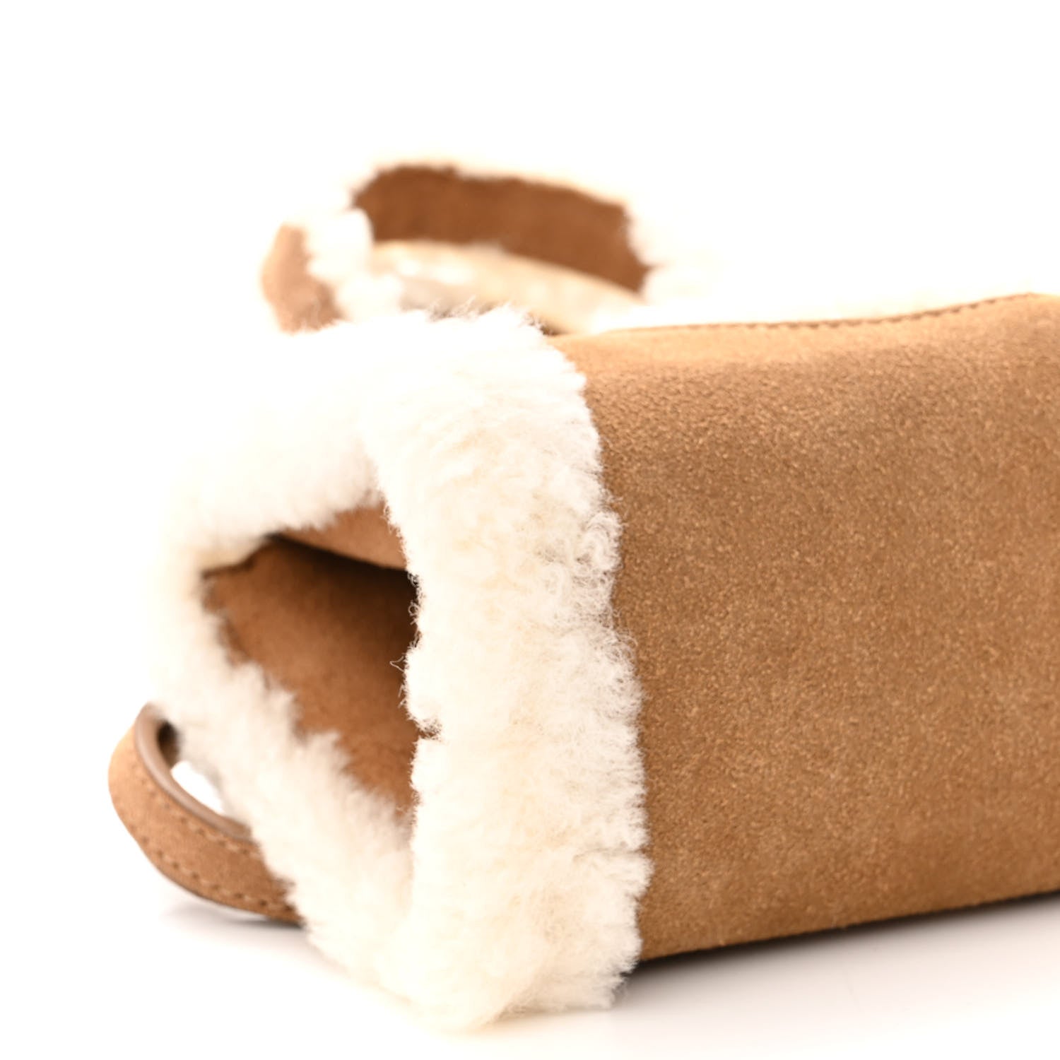 Telfar X UGG Suede Shearling Small Shopping Bag Chestnut 8 of 9