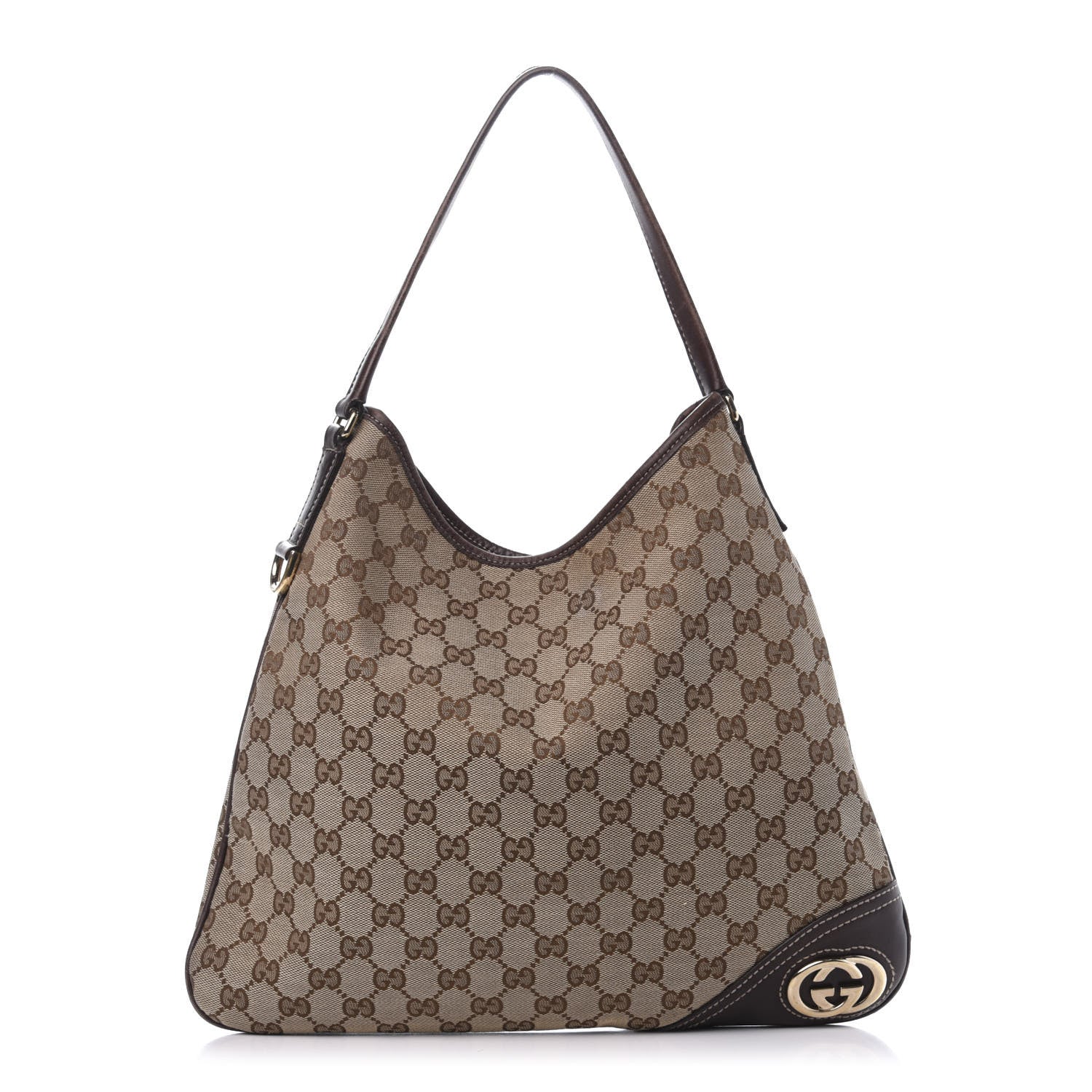 Gucci Monogram Medium New Britt Hobo Dark Brown 1 of 17