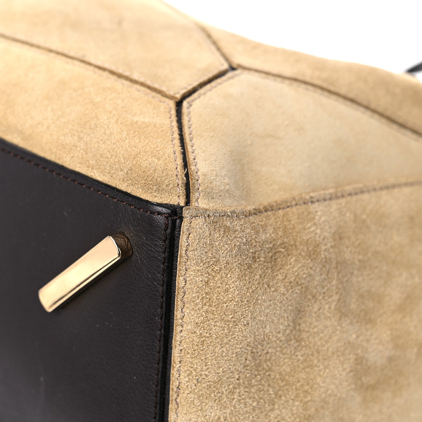 Suede Medium Puzzle Bag Gold
