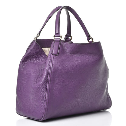 Gucci Pebbled Calfskin Medium Soho Shoulder Bag Shine Purple 3 of 7