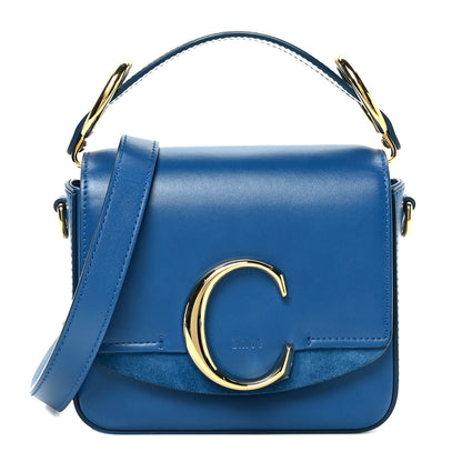 Chloe Shiny Calfskin Suede Mini C Bag Smoky Blue 1 of 9