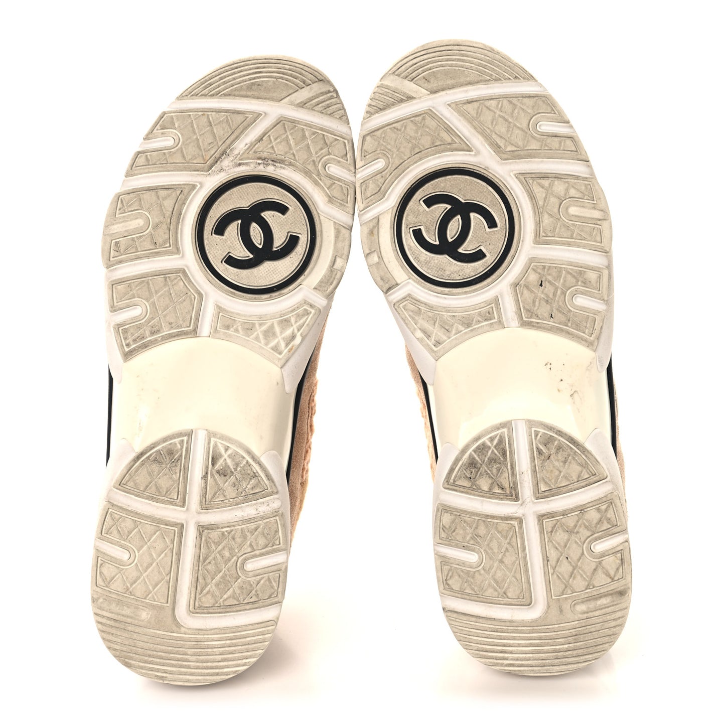 Suede Tweed Felt CC Sneakers 39 Beige