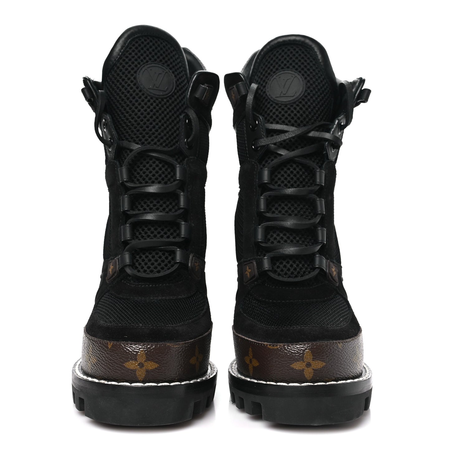 Suede Calfskin Monogram Star Trail Ankle Boots 38 Black