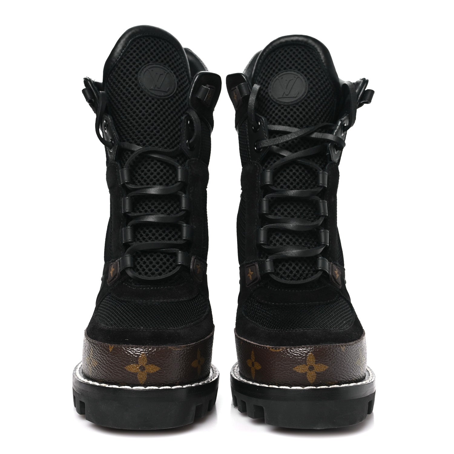 Louis Vuitton Suede Calfskin Monogram Star Trail Ankle Boots 38 Black 3 of 8